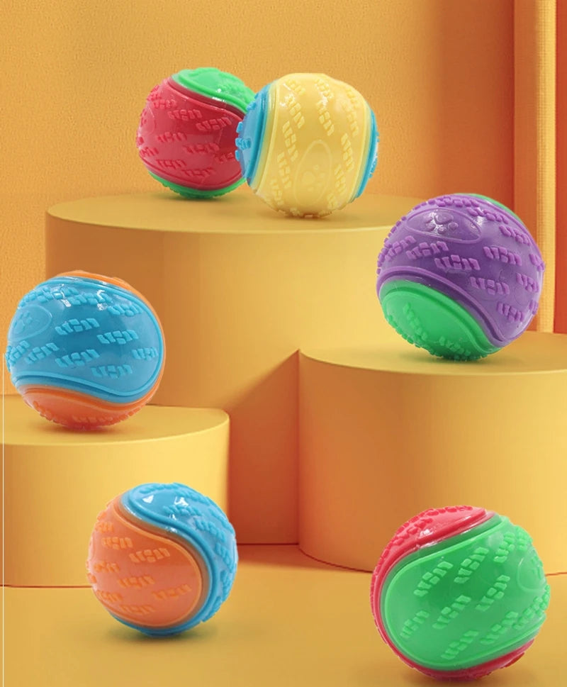 Dogs Interactive Toys Soft TPR Toys for Dog Pet Teeth Cleaning Bite Resistance Squeaky Dog Ball Toy